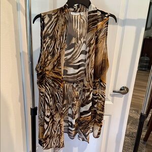 Susan Graver Zebra Print Sleeveless Blouse